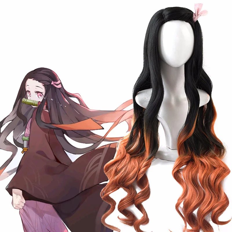 Anime Cosplay Realistic - Kamado Nezuko Wig Nezuko Cosplay Gradient