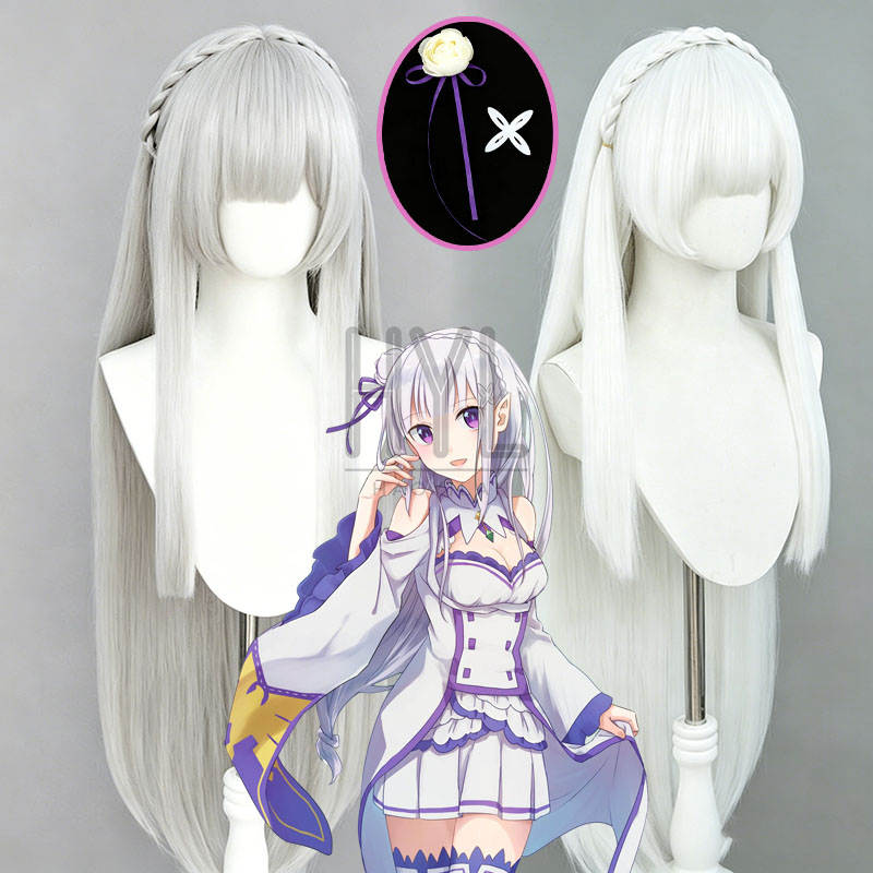 Anime Re:Zero Emilia Cosplay W - Re Zero Rem Wig review and price