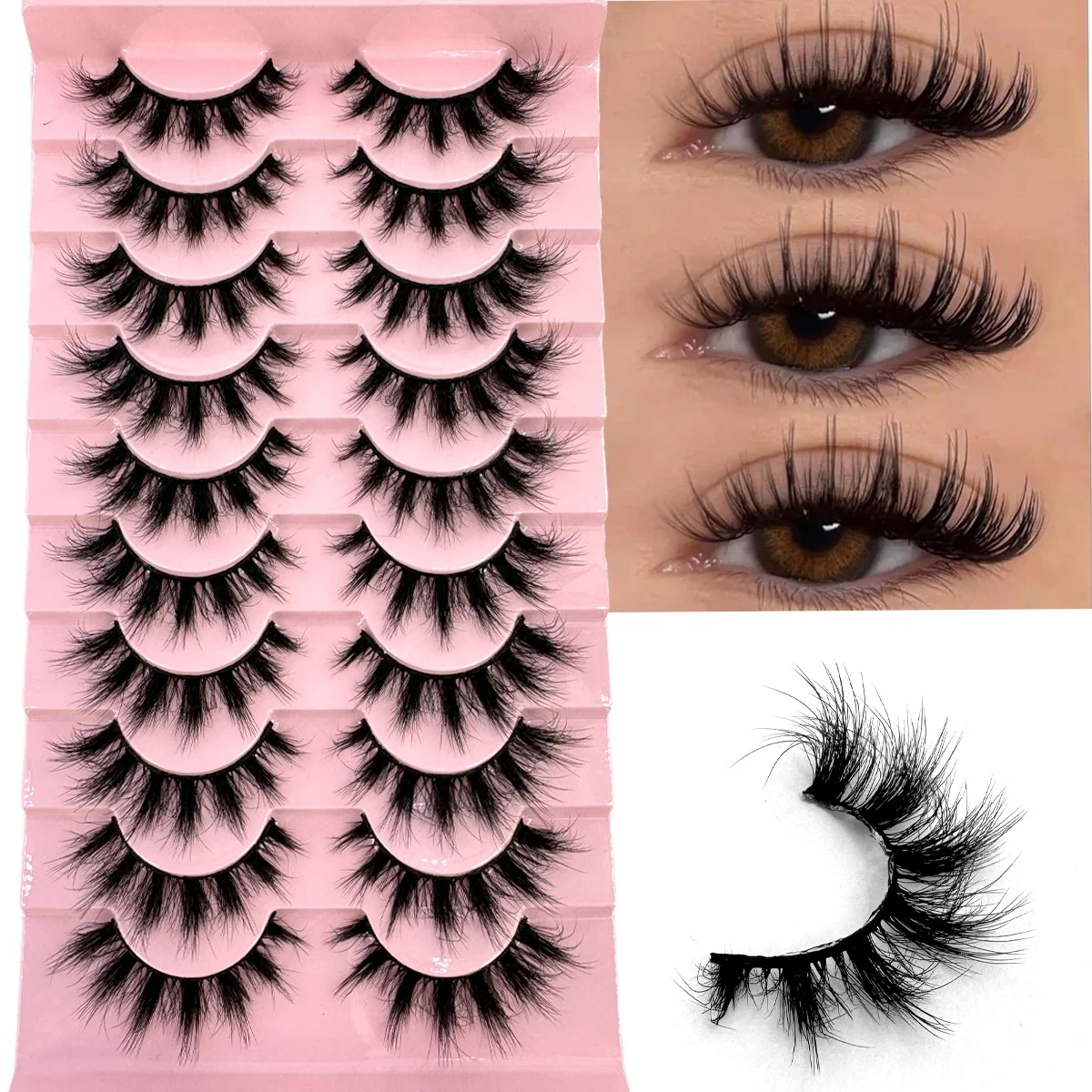 10Pairs Fluffy Artificial Mink - Anime Cosplay Lashes review and price