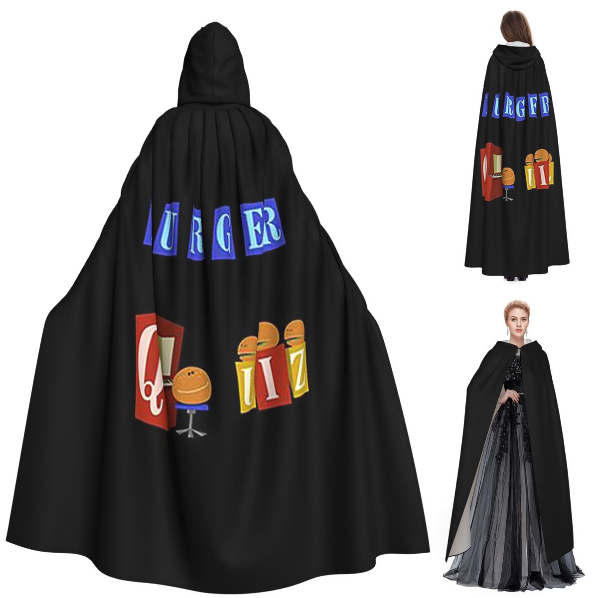 Burger Quiz New Logo Long Hood - Anime Cosplay Quiz review and price