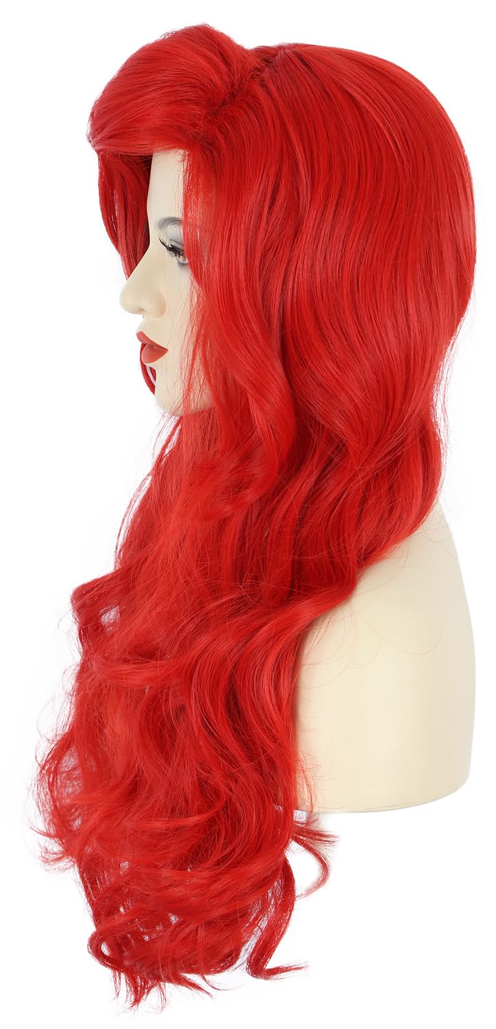 Women Long Wavy Red Wigs Hallo - Anime Cosplay With Red Hair review and price